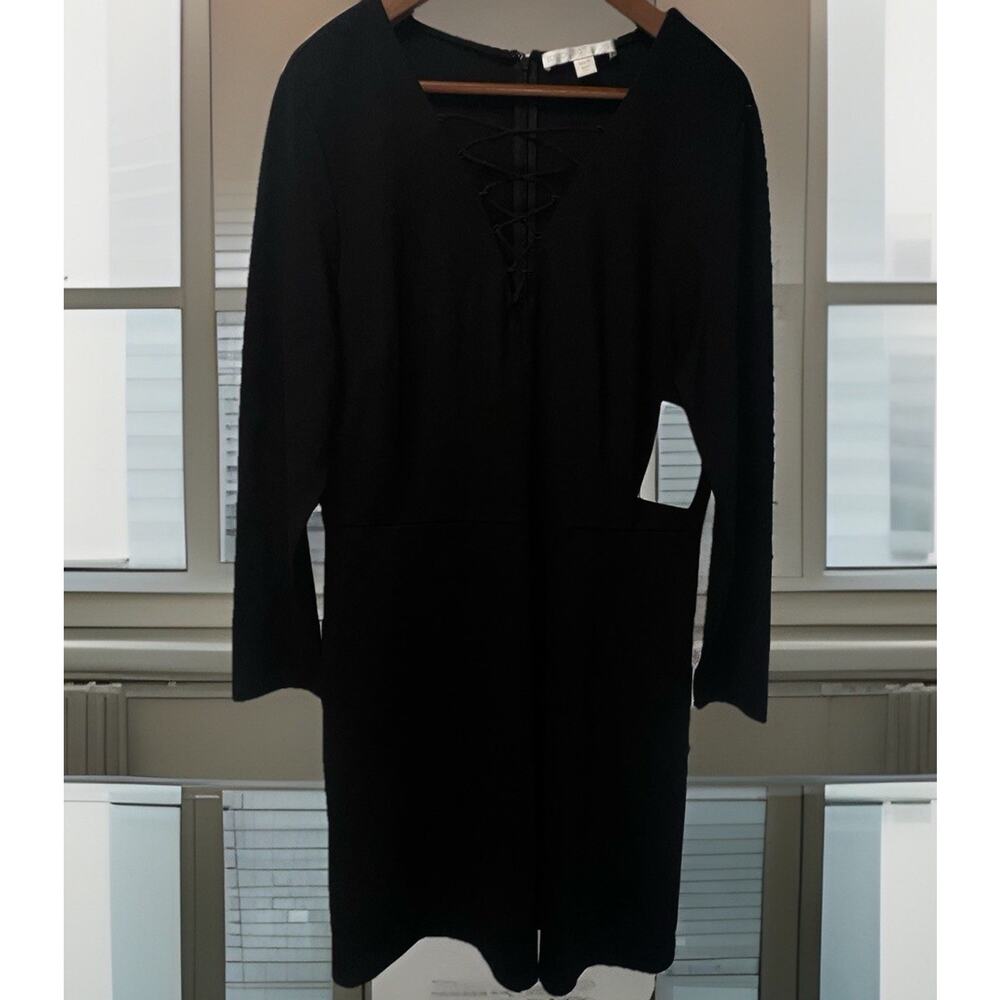 Boston Proper Black Long Sleeve Dress Size XL Whimsygoth Rocker Chic NWT